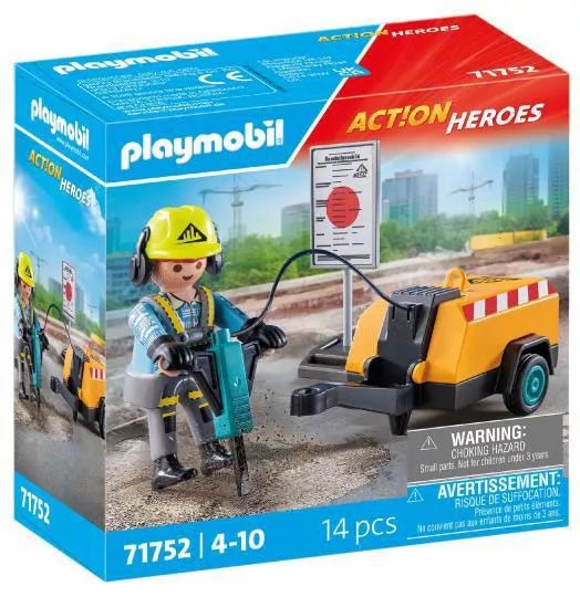 Produktbild: PLAYMOBIL 71752 Bauarbeiter mit Mei&szlig;el