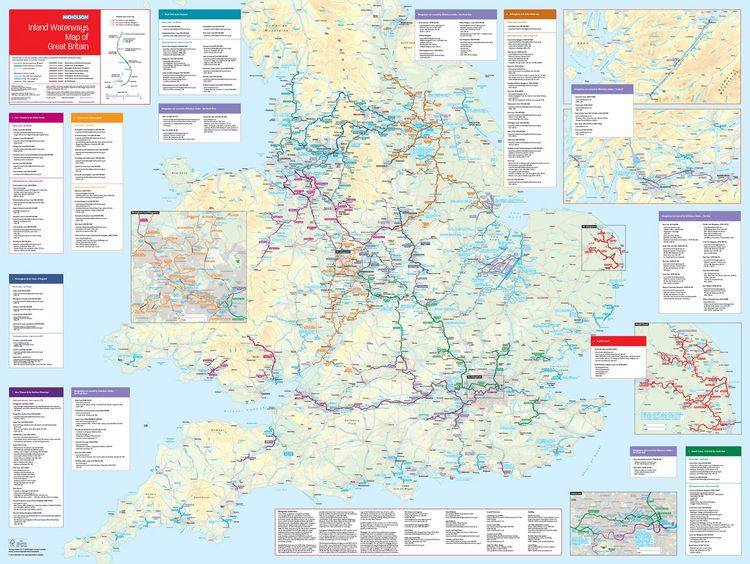 Produktbild: Nicholson Inland Waterways Map of Great Britain