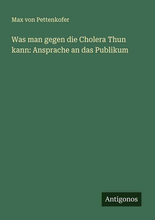 Produktbild: Was man gegen die Cholera Thun kann: Ansprache an das Publikum