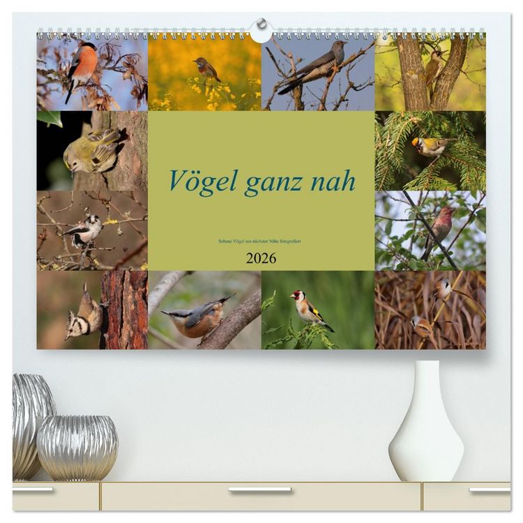 Produktbild: V&ouml;gel ganz nah (hochwertiger Premium Wandkalender 2026 DIN A2 quer), Kunstdruck in Hochglanz
