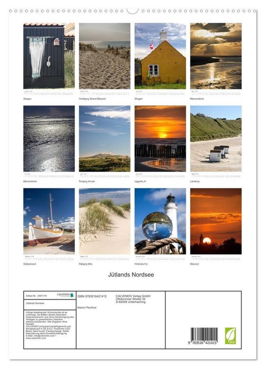 Produktbild: J&uuml;tlands Nordsee (hochwertiger Premium Wandkalender 2026 DIN A2 hoch), Kunstdruck in Hochglanz