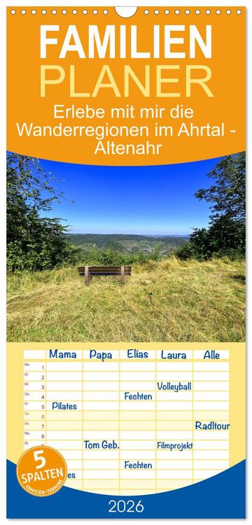 Produktbild: Familienplaner 2026 - Erlebe mit mir die Wanderregionen im Ahrtal - Altenahr mit 5 Spalten (Wandkalender, 21 x 45 cm) CALVENDO