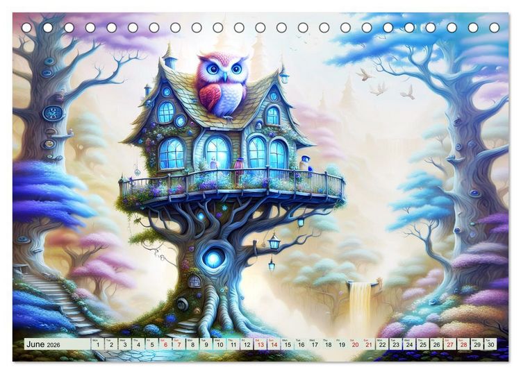 Produktbild: Treehouse fantasies (Desk Calendar 2026 DIN A5 landscape), CALVENDO 12 Month DeskCalendar