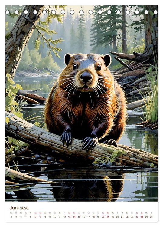 Produktbild: Heimische Wildtiere 2026 (Tischkalender 2026 DIN A5 hoch), CALVENDO Monatskalender