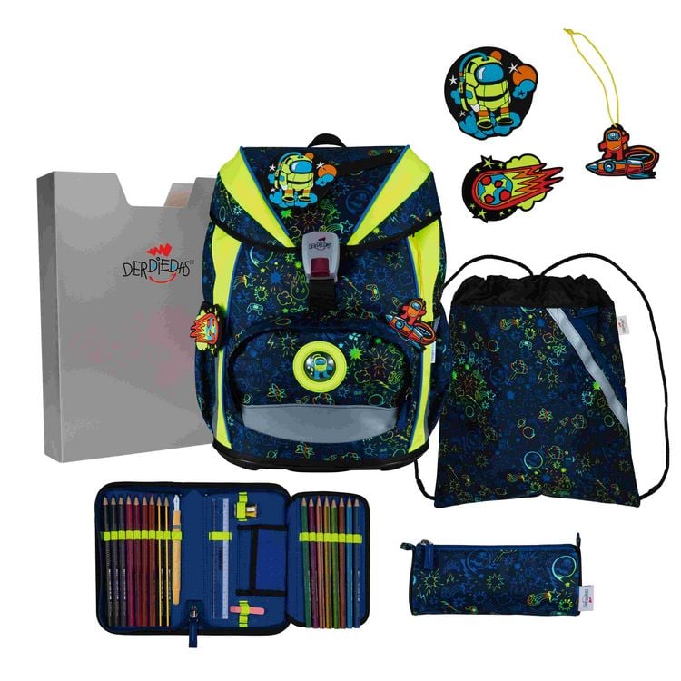 Produktbild: DerDieDas Schulranzen Set ErgoFlex Light, Schulranzen Set, 5tlg, Neon Crazy