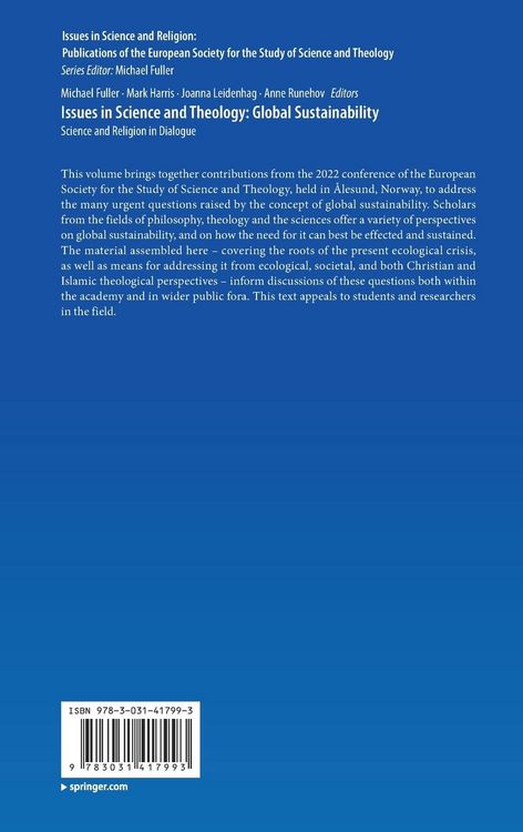 Produktbild: Issues in Science and Theology: Global Sustainability
