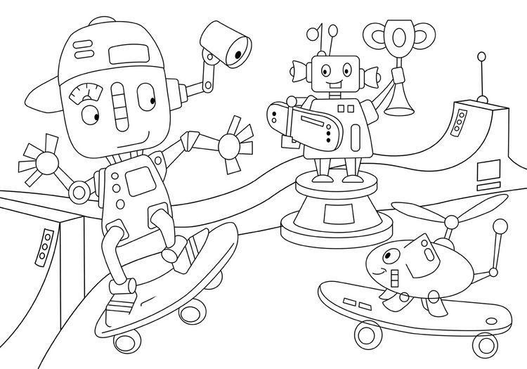 Produktbild: Metallic-Sticker Malbuch. Roboter