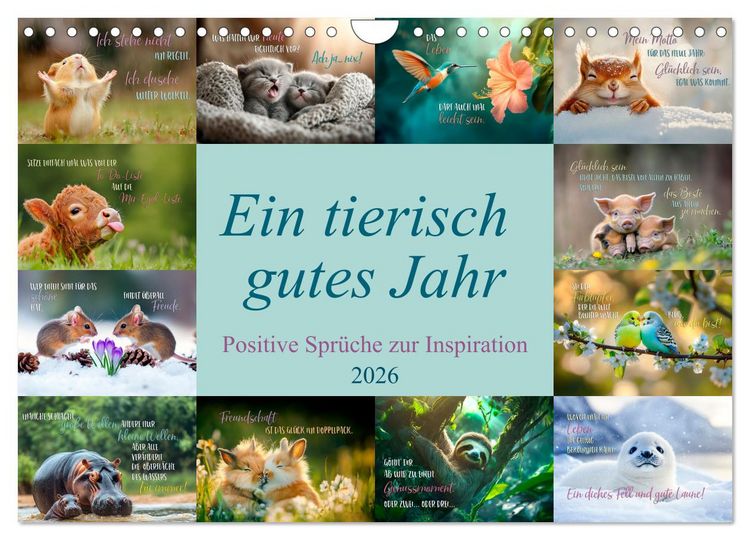Produktbild: Ein tierisch gutes Jahr (Wandkalender 2026 DIN A4 quer), CALVENDO Monatskalender
