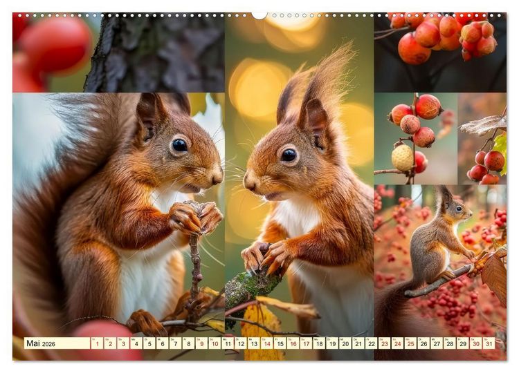 Produktbild: Eichh&ouml;rnchen - tollk&uuml;hne Kletterer (Wandkalender 2026 DIN A2 quer), CALVENDO Monatskalender