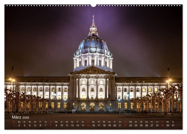 Produktbild: San Francisco Impressionen Tag und Nacht (Wandkalender 2026 DIN A2 quer), CALVENDO Monatskalender