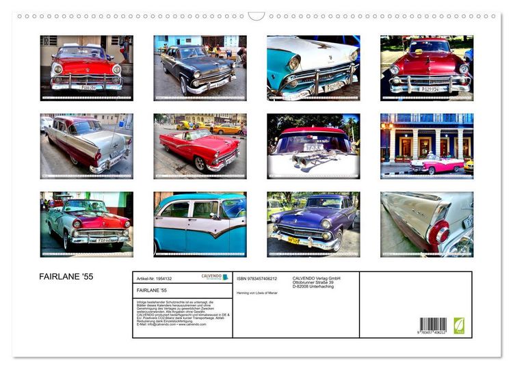 Produktbild: FAIRLANE '55 (Wandkalender 2026 DIN A2 quer), CALVENDO Monatskalender