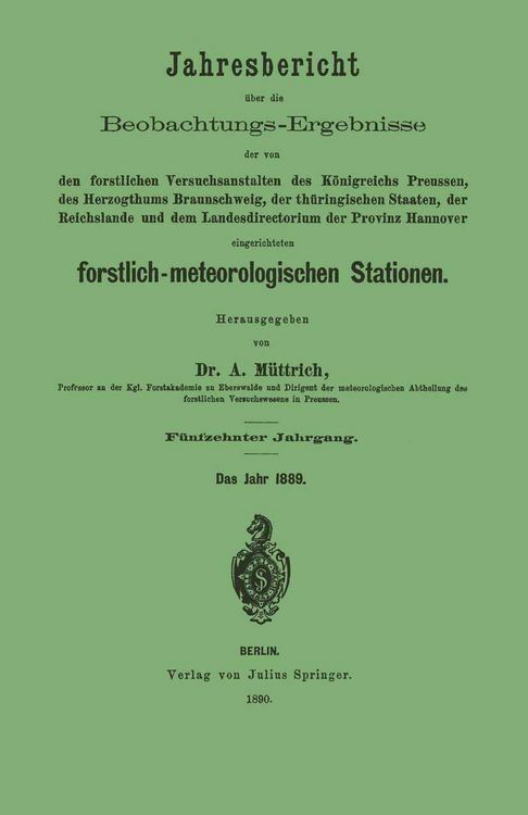 Produktbild: Jahresbericht &uuml;ber die Beobachtungs-Ergebnisse