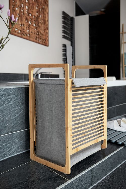 Produktbild: W&auml;schetruhe Mod. Bahari aus Bambus, W&auml;schekorb, 43 l