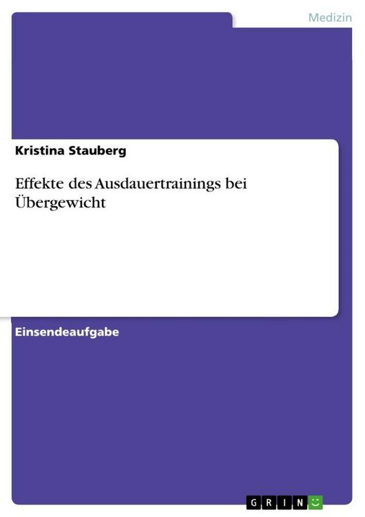 Produktbild: Effekte des Ausdauertrainings bei &Uuml;bergewicht