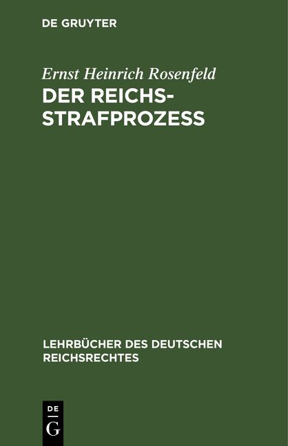 Produktbild: Der Reichs-Strafproze&szlig;
