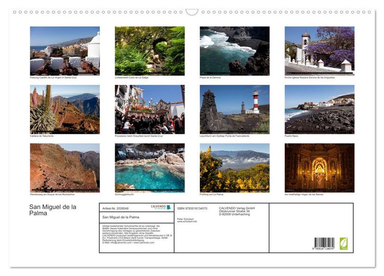 Produktbild: San Miguel de la Palma (Wandkalender 2026 DIN A2 quer), CALVENDO Monatskalender