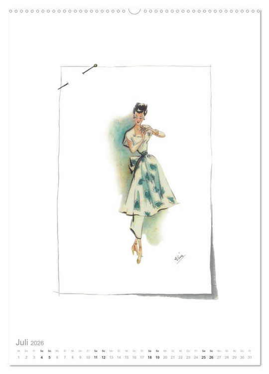 Produktbild: FIGURINEN 2026 - Modedesign von 1949 - Zeichnungen von Elina Ruffinengo (hochwertiger Premium Wandkalender 2026 DIN A2 hoch), Kunstdruck in Hochglanz