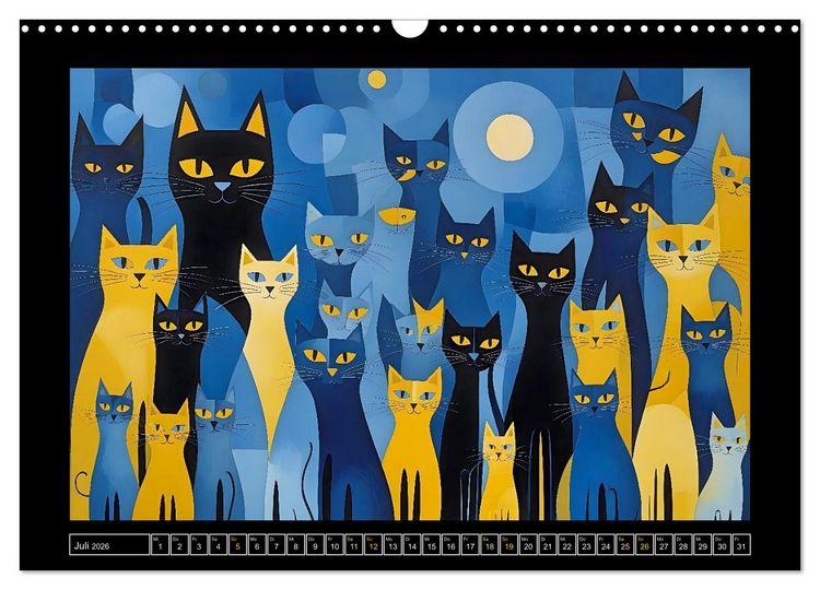 Produktbild: Schnurrendes Katzenget&uuml;mmel (Wandkalender 2026 DIN A3 quer), CALVENDO Monatskalender