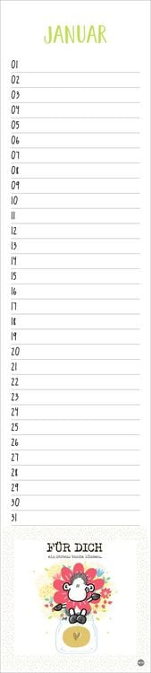 Produktbild: sheepworld Geburtstagskalender Langplaner