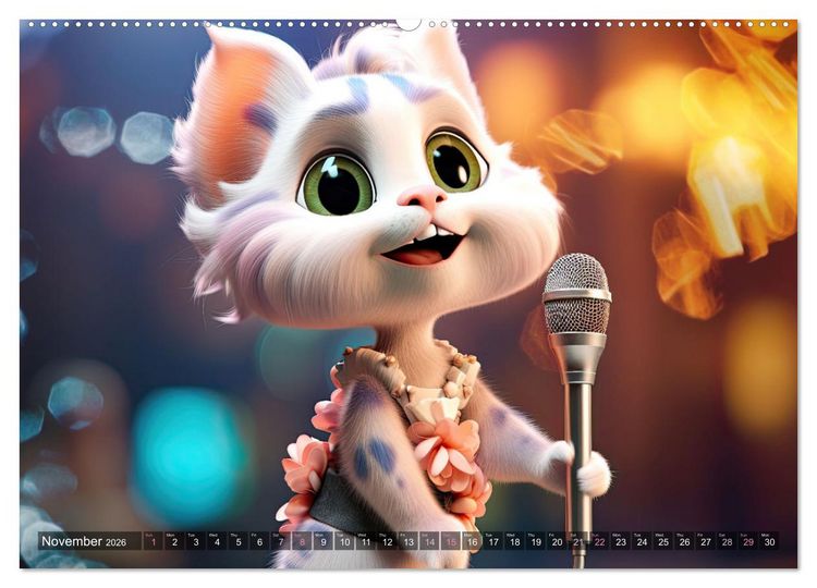 Produktbild: Cat dog music band (Wall Calendar 2026 DIN A2 landscape), CALVENDO 12 Month Wall Calendar