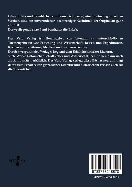 Produktbild: Grillparzer&acute;s Briefe und Tageb&uuml;cher