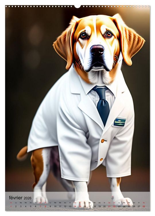Produktbild: Chiens styl&eacute;s (Calendrier mural 2026 DIN A2 horizontal), CALVENDO calendrier mensuel