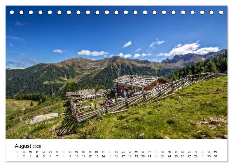 Produktbild: Almen im Ultental (Tischkalender 2026 DIN A5 quer), CALVENDO Monatskalender