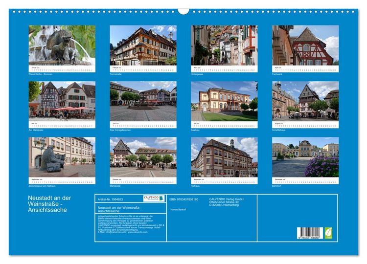 Produktbild: Neustadt an der Weinstra&szlig;e - Ansichtssache (Wandkalender 2026 DIN A2 quer), CALVENDO Monatskalender