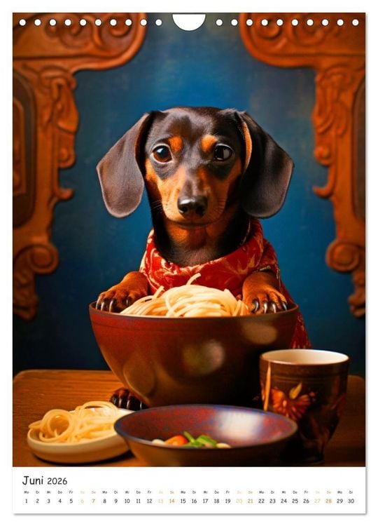 Produktbild: Hunde & Ramen - Ein Jahr voller Genuss und Freude (Wandkalender 2026 DIN A4 hoch), CALVENDO Monatskalender