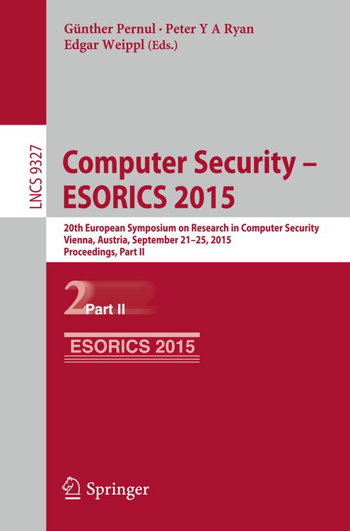 Produktbild: Computer Security -- ESORICS 2015