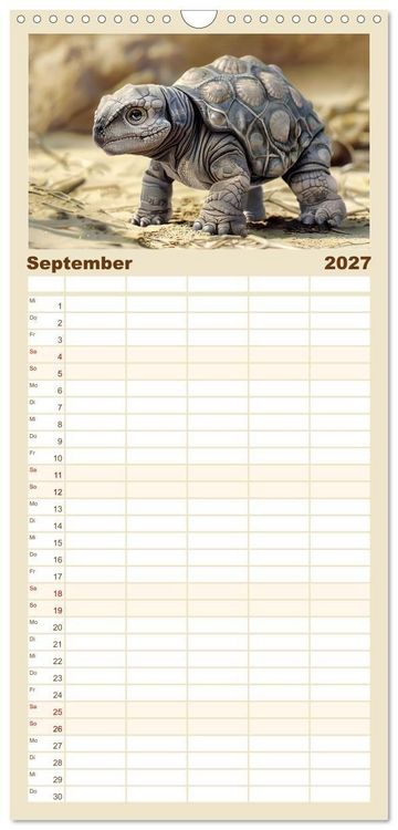 Produktbild: Familienplaner 2027 - Dino-Babys mit 5 Spalten (Wandkalender, 21 x 45 cm) CALVENDO