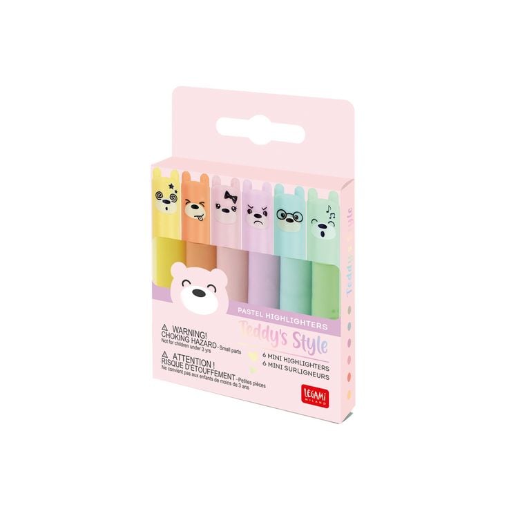 Produktbild: Legami Set mit 6 Mini-Textmarkern - Teddy's Style - Teddyb&auml;r