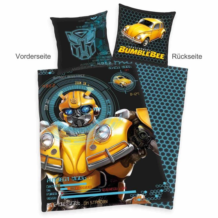 Produktbild: Transformers 4403207050 - Bumblebee Bettw&auml;sche, 80x80 cm + 135x200 cm, 100% Baumwolle