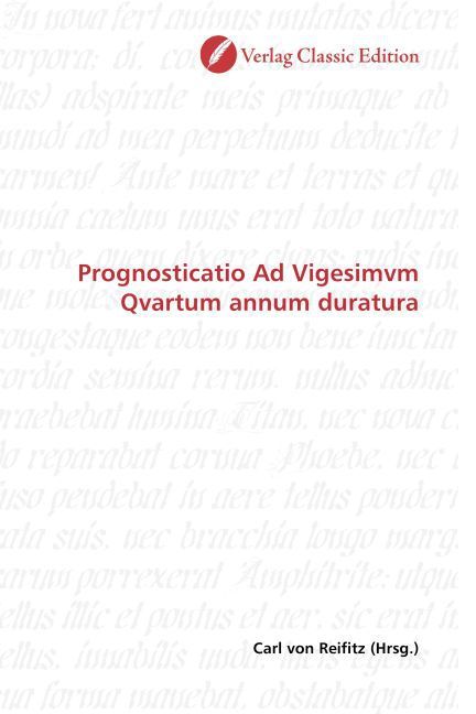 Produktbild: Prognosticatio Ad Vigesimvm Qvartum annum duratura