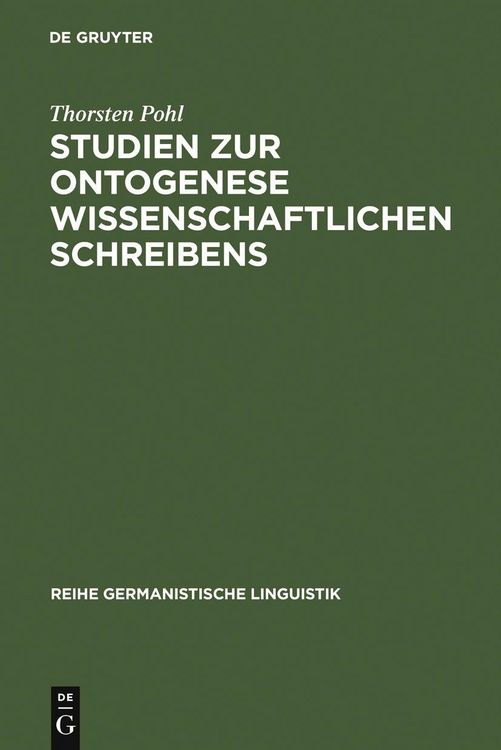Produktbild: Studien zur Ontogenese wissenschaftlichen Schreibens