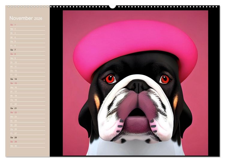Produktbild: Graphic PoP Art Bulldogge (Wandkalender 2026 DIN A2 quer), CALVENDO Monatskalender