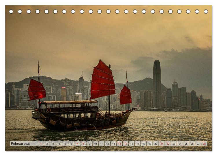 Produktbild: Metropolen Chinas - Peking, Shanghai, Hongkong (Tischkalender 2026 DIN A5 quer), CALVENDO Monatskalender