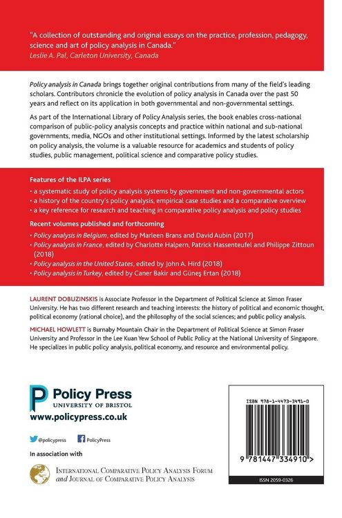 Produktbild: Policy analysis in Canada