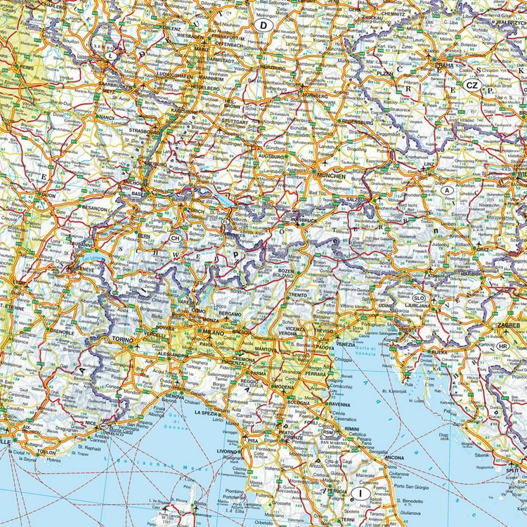 Produktbild: Freytag & berndt Stra&szlig;enkarte Europa physisch 1:3,5 Mio.