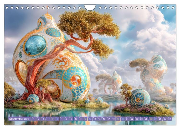Produktbild: Surreale wunderliche Landschaften - Kreativwerke (Wandkalender 2026 DIN A4 quer), CALVENDO Monatskalender
