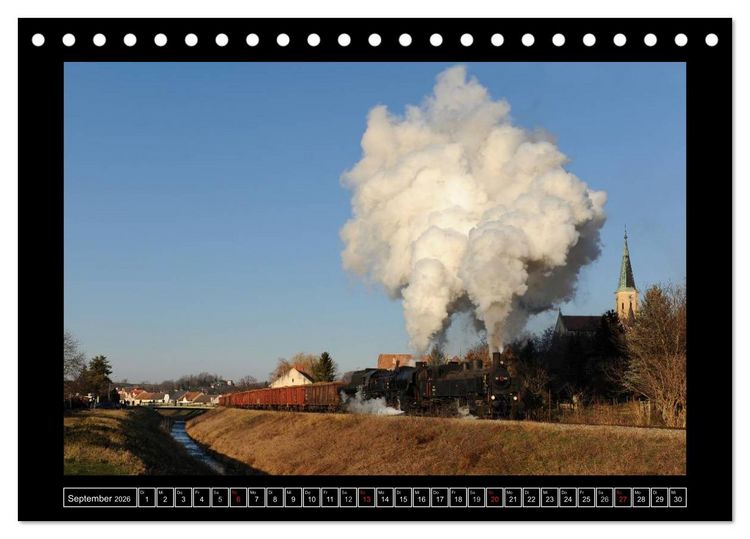 Produktbild: Eisenbahndampfromantik (Tischkalender 2026 DIN A5 quer), CALVENDO Monatskalender