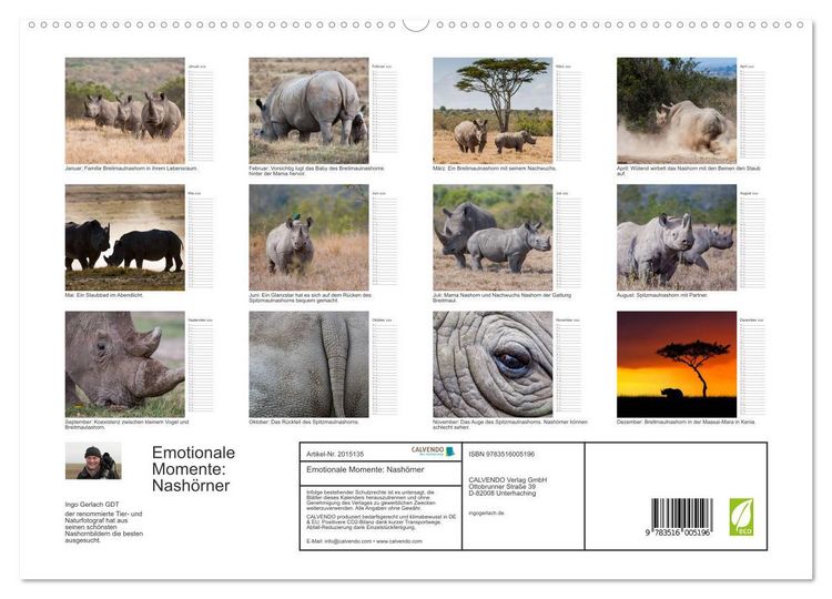 Produktbild: Emotionale Momente: Nash&ouml;rner (hochwertiger Premium Wandkalender 2026 DIN A2 quer), Kunstdruck in Hochglanz