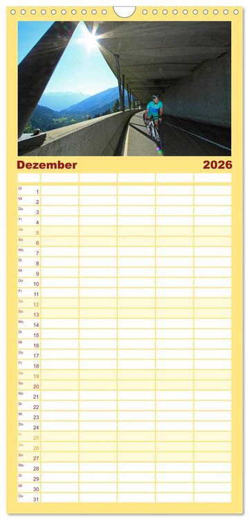 Produktbild: Familienplaner 2026 - Alpenp&auml;sse auf dem Rennrad Vol. 1 mit 5 Spalten (Wandkalender, 21 x 45 cm) CALVENDO