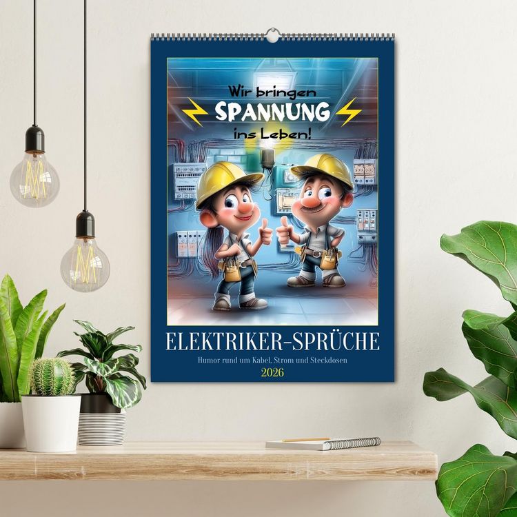 Produktbild: Elektrikerspr&uuml;che (Wandkalender 2026 DIN A2 hoch), CALVENDO Monatskalender
