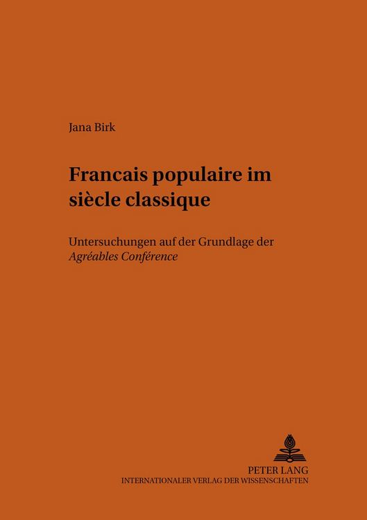 Produktbild: Fran&ccedil;ais populaire im si&egrave;cle classique