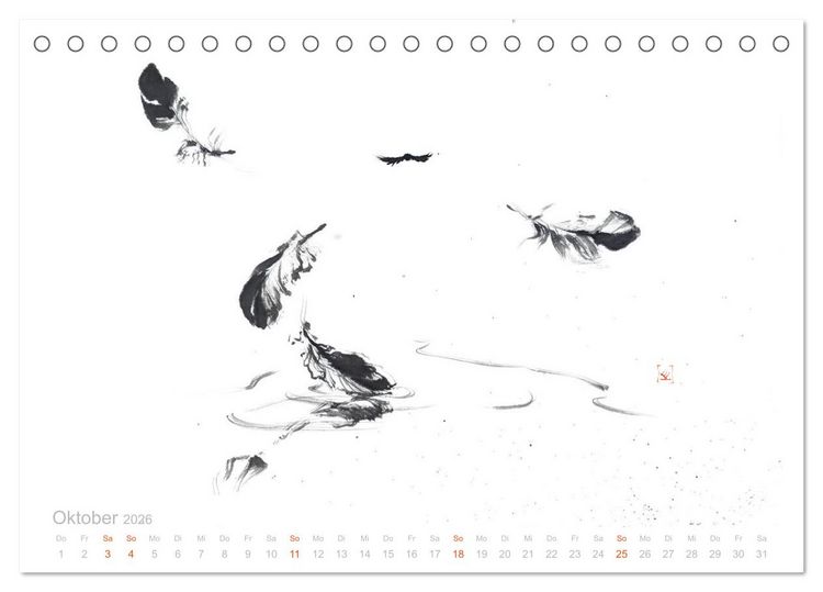 Produktbild: Simply Black and White/ Einfach Schwarz und Weiss - Kunst (Tischkalender 2026 DIN A5 quer), CALVENDO Monatskalender