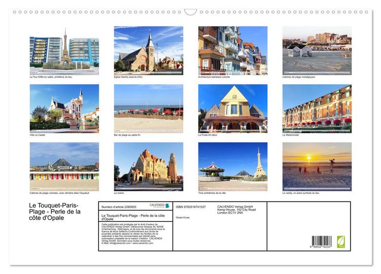 Produktbild: Le Touquet-Paris-Plage - Perle de la c&ocirc;te d'Opale (Calendrier mural 2026 DIN A2 vertical), CALVENDO calendrier mensuel