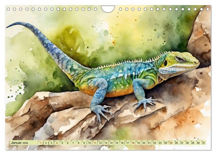 Produktbild: Farbenpr&auml;chtige Reptilien (Wandkalender 2026 DIN A4 quer), CALVENDO Monatskalender