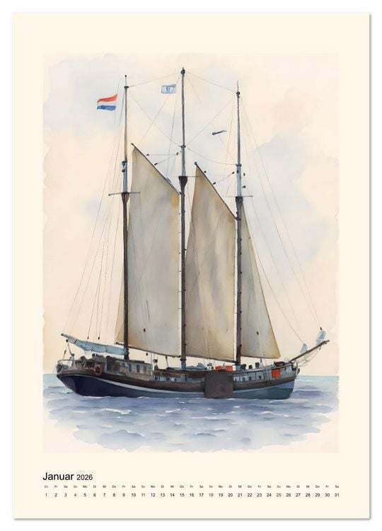 Produktbild: Unter Segeln &uuml;ber's Ijsselmeer (hochwertiger Premium Wandkalender 2026 DIN A2 hoch), Kunstdruck in Hochglanz