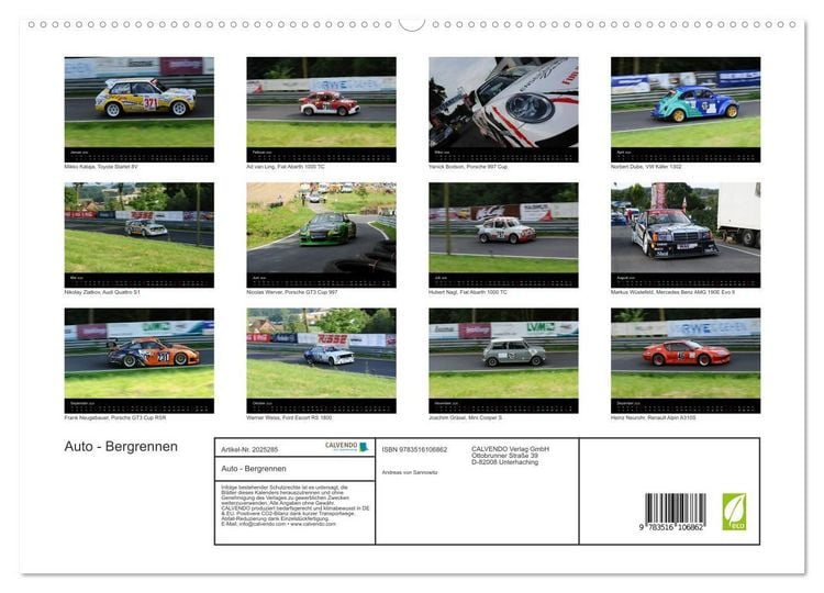 Produktbild: Auto - Bergrennen (hochwertiger Premium Wandkalender 2026 DIN A2 quer), Kunstdruck in Hochglanz